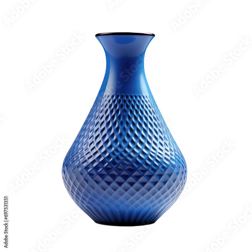 blue vase isolated on white or transparent background
