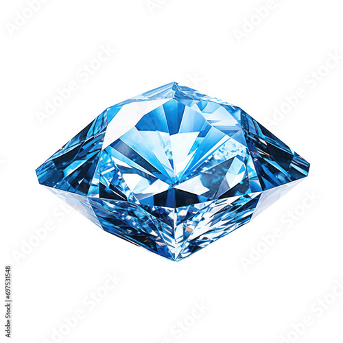 blue saffire diamond isolated on white or transparent background