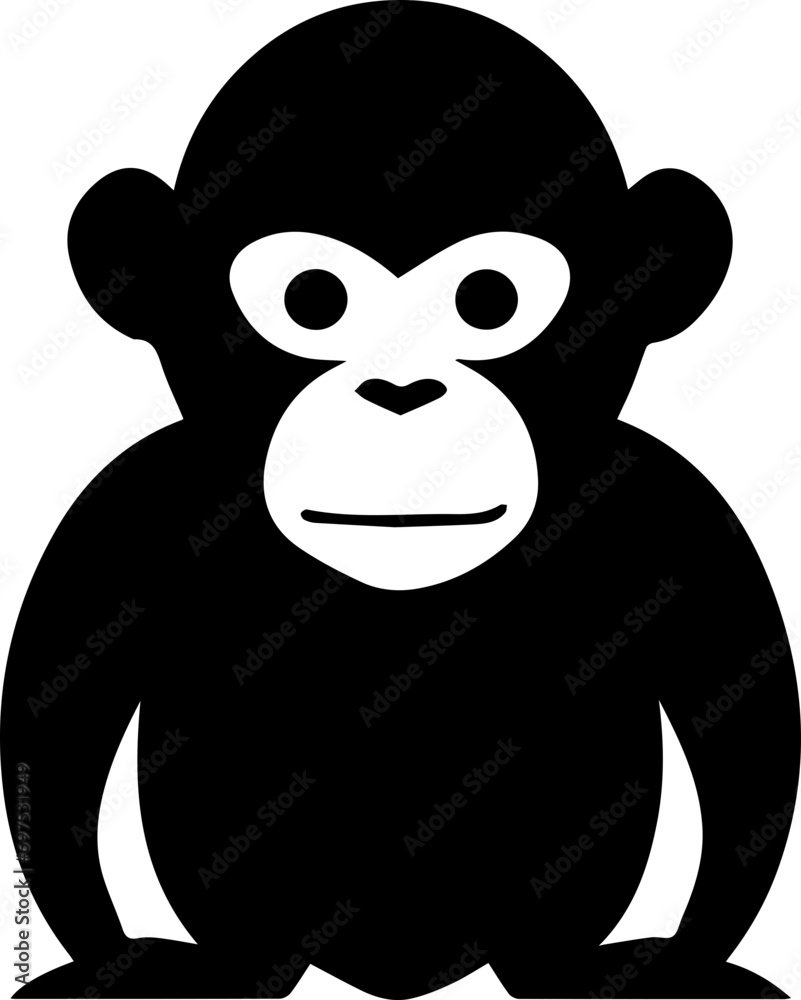 Naklejka premium Monkey Flat Icon