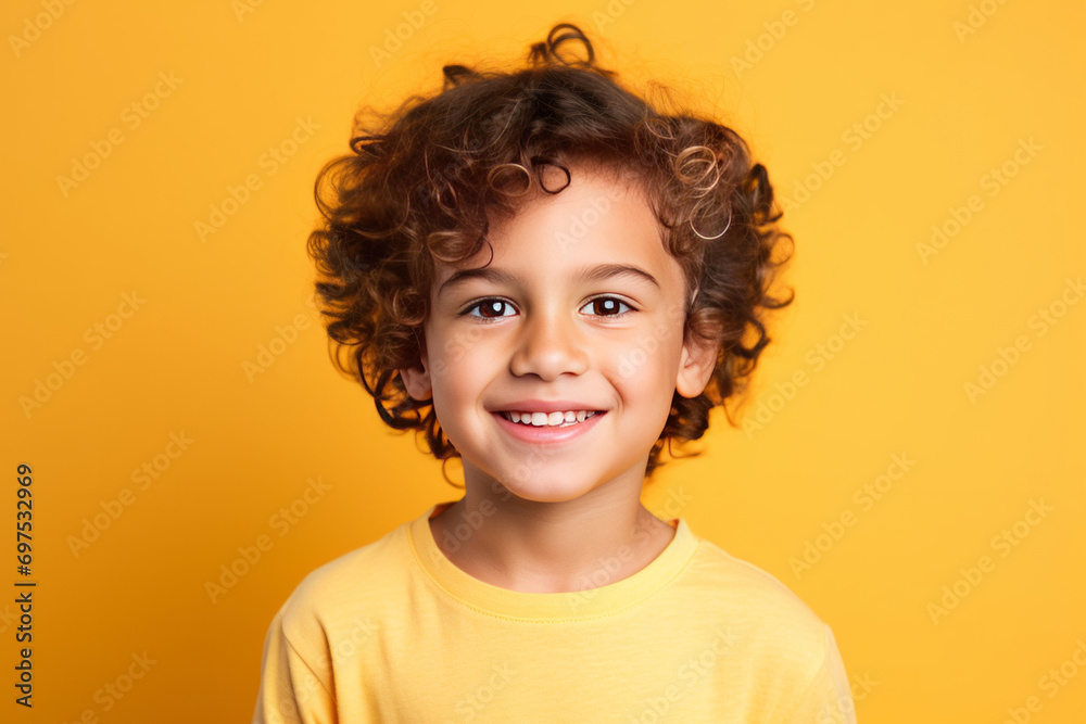 Caucasian smiling boy studio portrait, simple background. AI generative Caucasian smiling boy studio portrait, simple background. AI generative