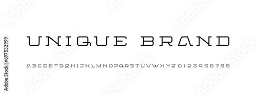 Technology modern font, digital cyber alphabet, letters A-Z and numerals 0-9, vector illustration 10EPS