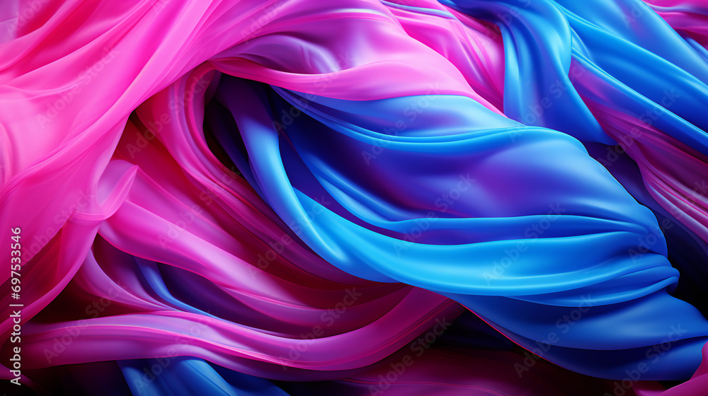 Obraz premium Elegance in Motion: Abstract Flowing Wave Background with Bright Silk and Purple Patterns