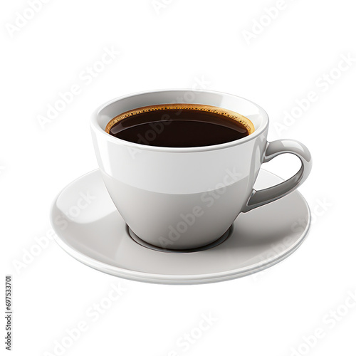 cup of coffee isolated on white or transparent background