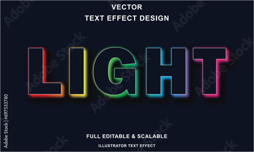 Light 3D Text Effect Vector Design