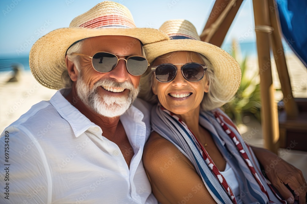 Seaside Serenity: Joyful Senior Couple