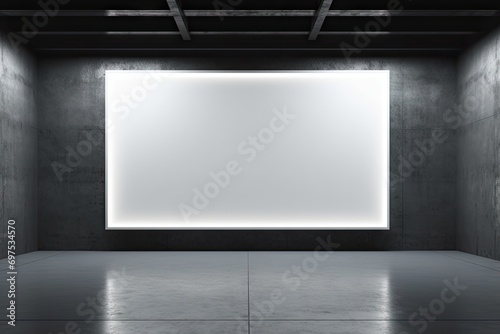 Indoor outdoor city light mall shop template. Blank billboard mock up in a subway station © KirKam