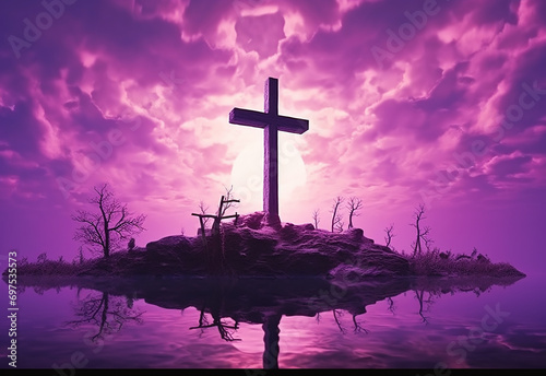 Lent season cross background
