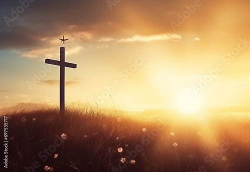 Lent season cross background