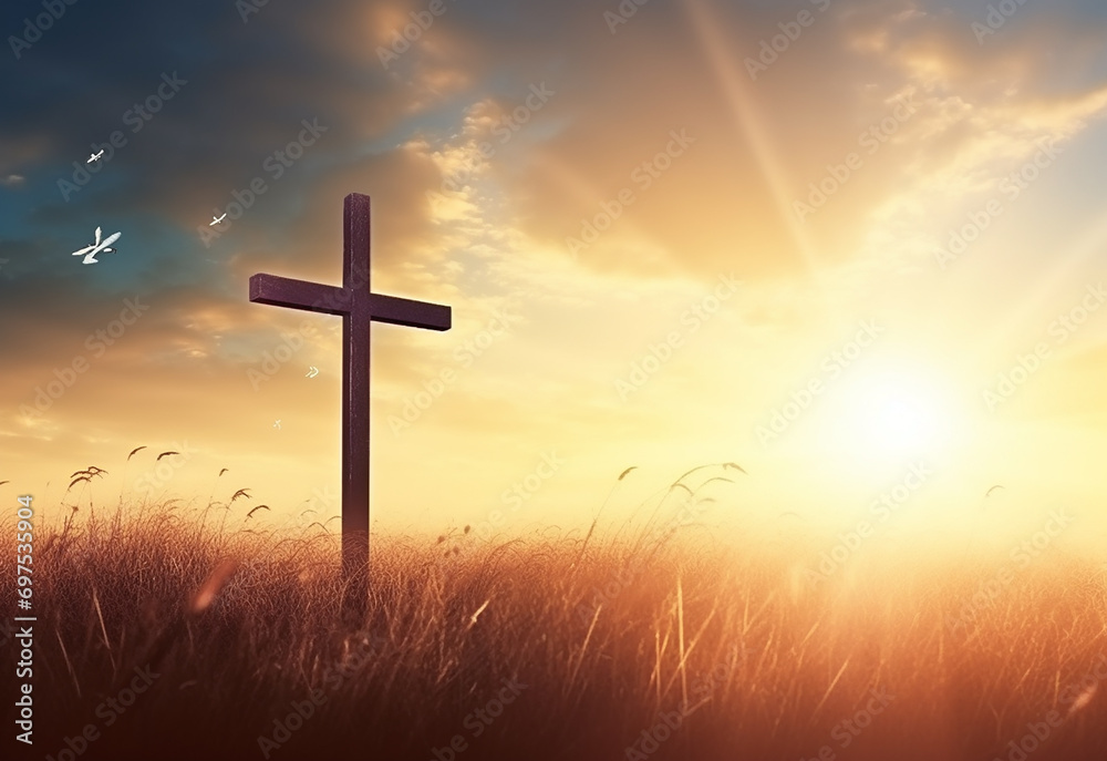 Lent season cross background