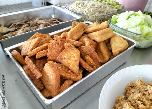 Side view. Close-up of Gudhangan - Traditional Javanese food. 
 photo