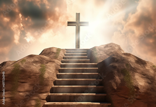 Lent season cross background