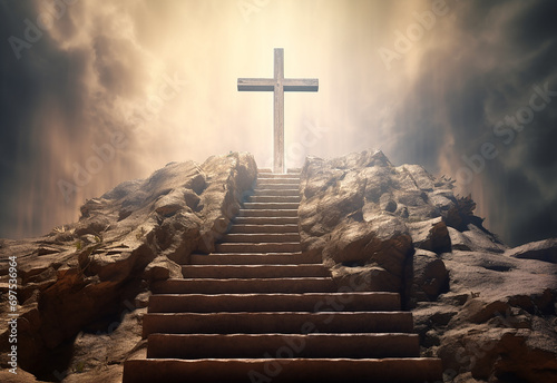 Lent season cross background