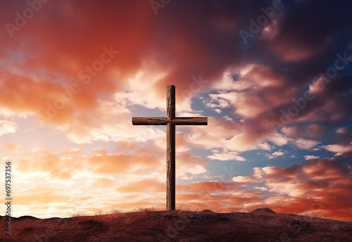 Lent season cross background