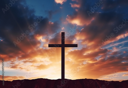 Lent season cross background