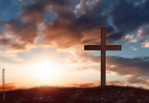 Lent season cross background