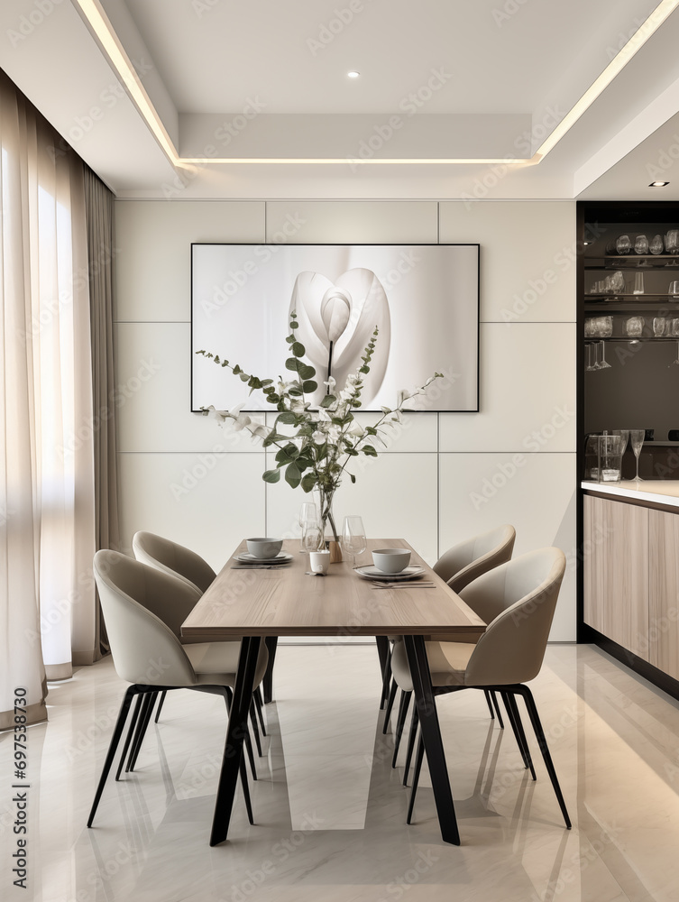 modern dining room with table modern dining room with table