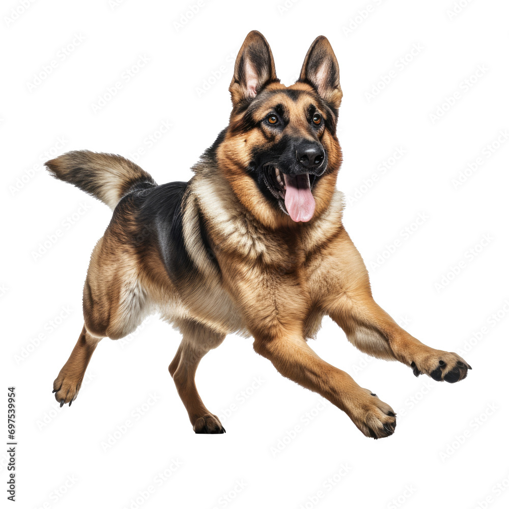 German shepherd dog chasing