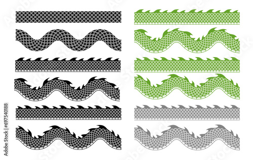 Brushes with scales for drawing snakes and dragons.