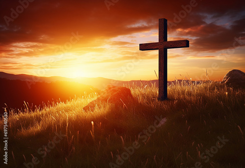 Lent season cross background