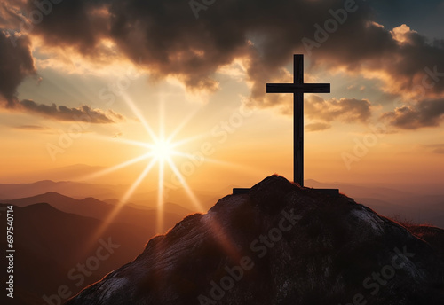 Lent season cross background