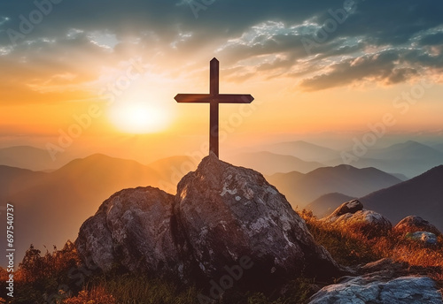 Lent season cross background