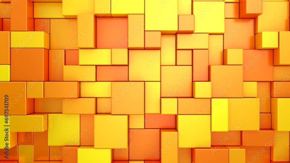 Background of Boxes. Abstract motion, loop, two color, 3d rendering, 4k resolution
