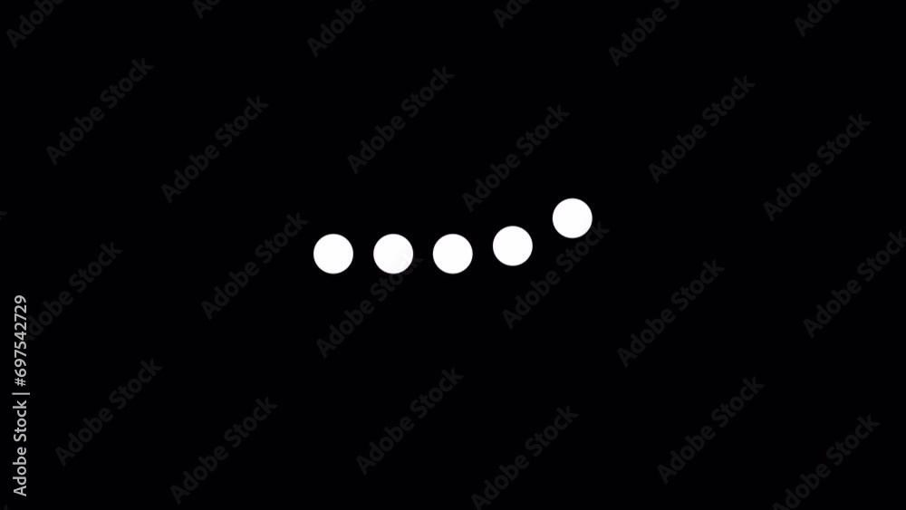 White dots loading bar animation and typing in progress on alpha channel transparent background 4k White dots loading bar animation and typing in progress on alpha channel transparent background 4k