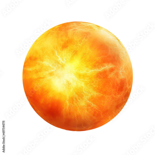 sun planet illustration in surreal style isolated on transparent or white background 