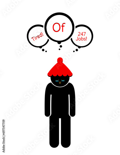 a silhouette of man standing sadly of been tired of 247jobs-vectorstockimage.sv