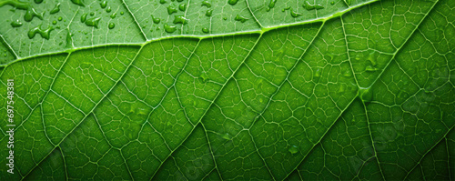 Close up macro photography of a beautiful green leaf