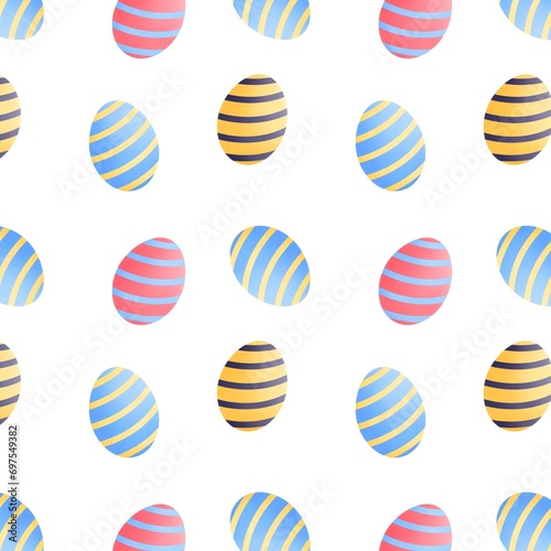 Colorful Easter eggs with stripes repeating pattern
