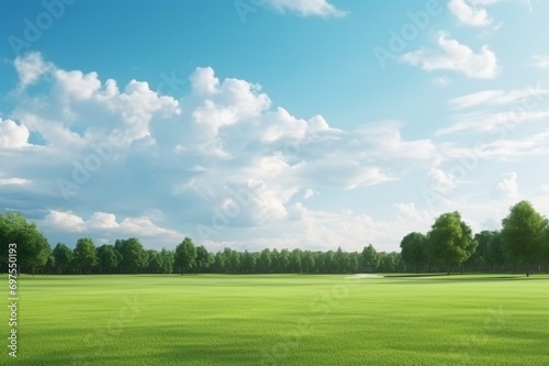 golf course with blue sky