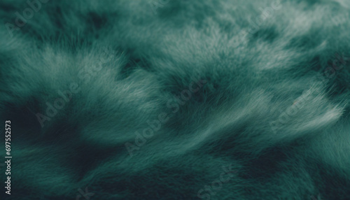 Seamless fluffy blue-green fur texture background