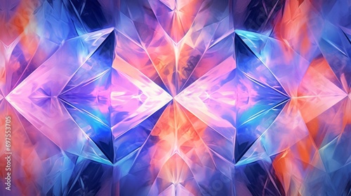 Glass art background, colored glass diamonds photo