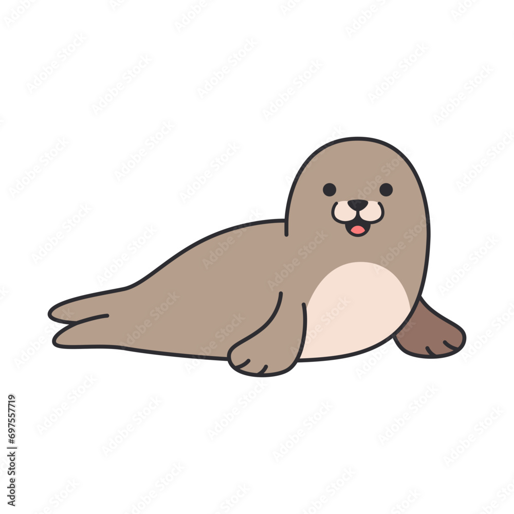 Fototapeta premium cute seal cartoon icon vector illustration design graphic vector illustration graphic design