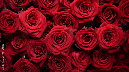 A close-up of a bouquet of red roses against a dark background, suitable for romantic occasions and celebrations.