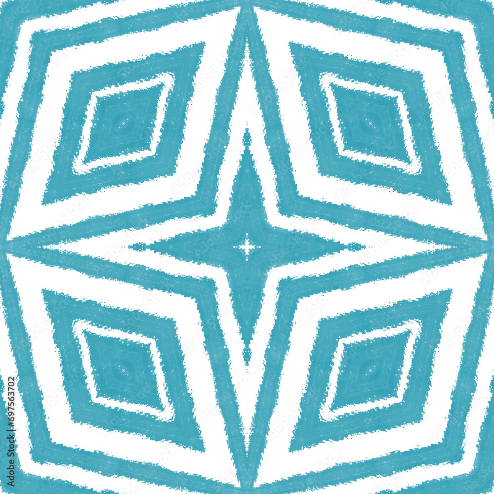 Striped hand drawn pattern. Turquoise symmetrical Striped hand drawn pattern. Turquoise symmetrical