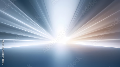 Abstract gray blue background with beautiful lighting rays, light interior wall for presentation, PPT background