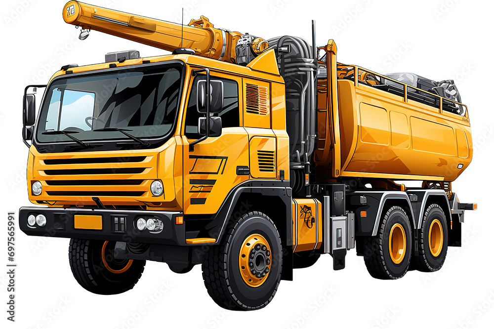 Mobile crane isolated on a Transparent background. Generative AI Mobile crane isolated on a Transparent background. Generative AI