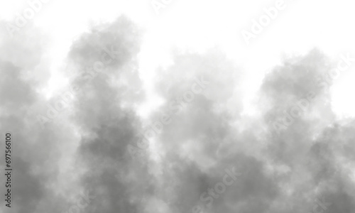 Nube o humo gris en fondo transparente. photo