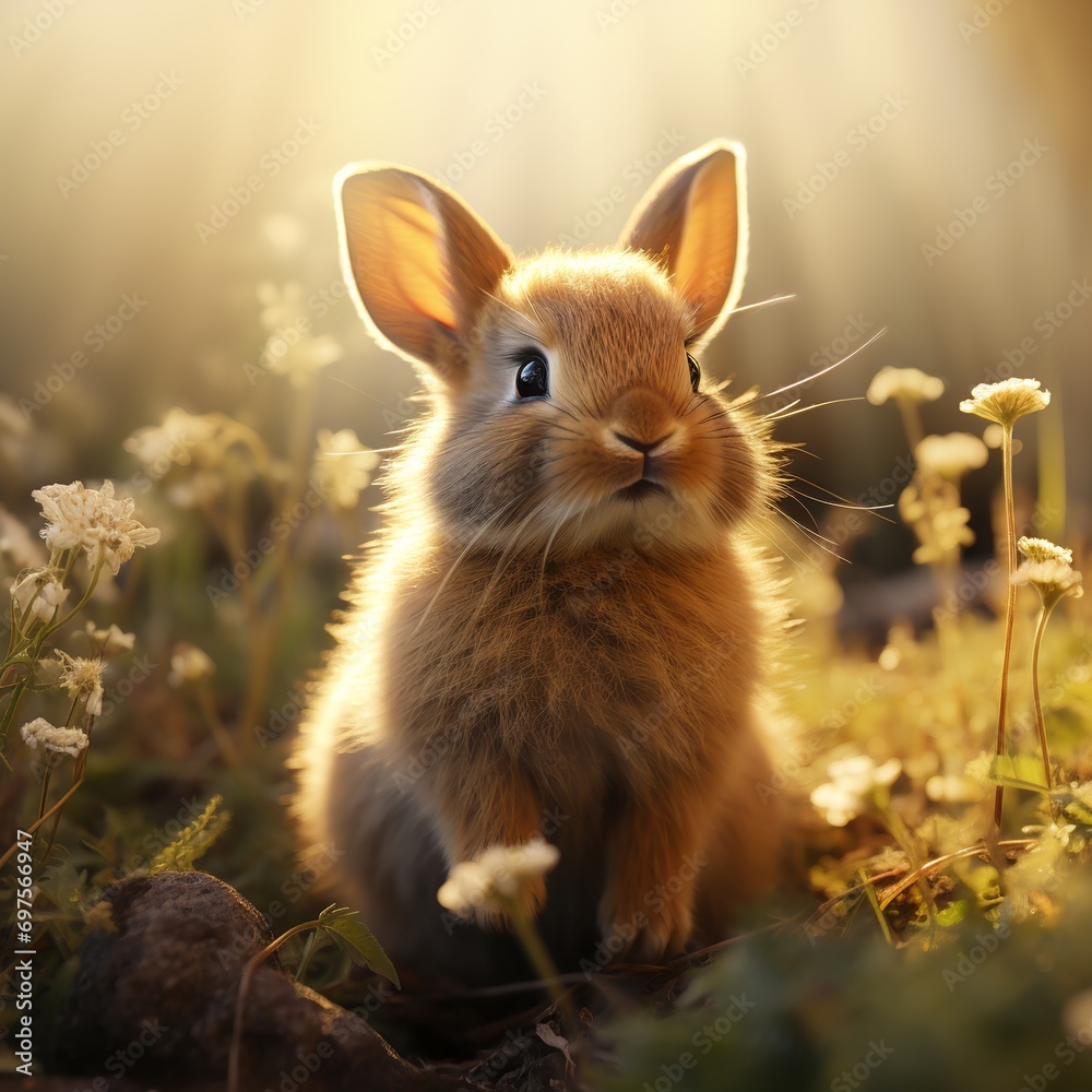 Obraz premium Cute and adorable baby rabbit