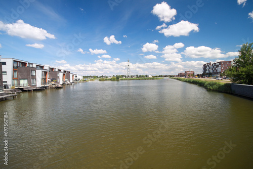 Watering canal in the Waterwijk area of the Rotterdam Nesselande district photo