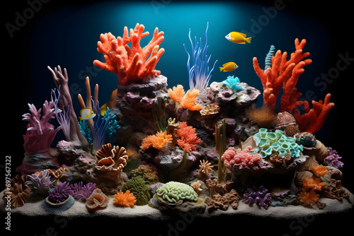coral reef in aquarium. 