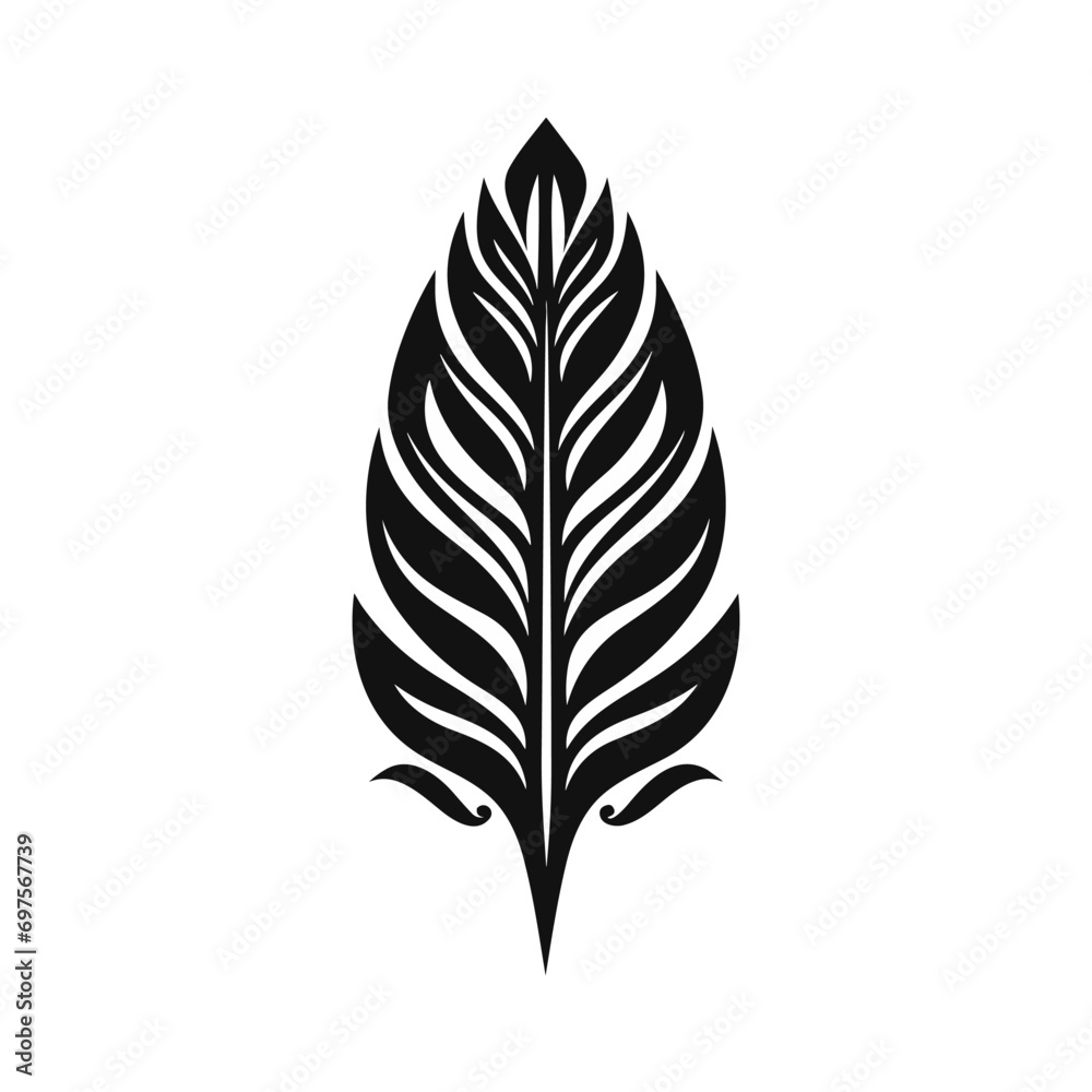 Minimalist abstract tribal leaf in vector. Minimalist abstract tribal leaf in vector.