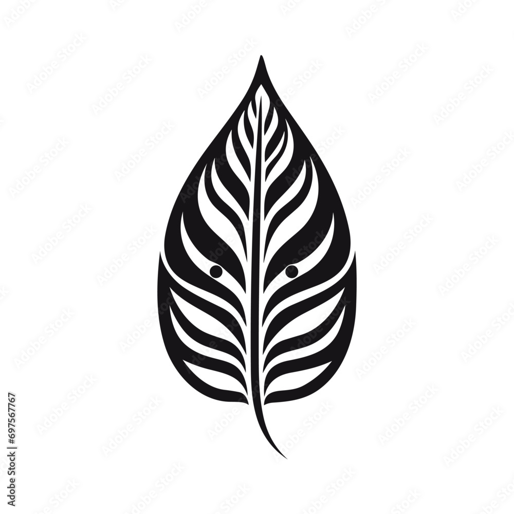 Minimalist abstract tribal leaf in vector. Minimalist abstract tribal leaf in vector.