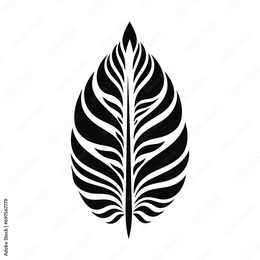 Minimalist abstract tribal leaf in vector. Minimalist abstract tribal leaf in vector.