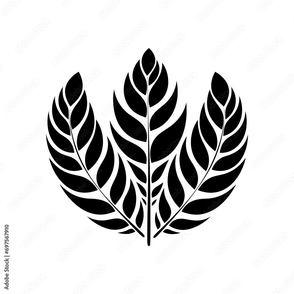 Minimalist abstract tribal leaf in vector. Minimalist abstract tribal leaf in vector.
