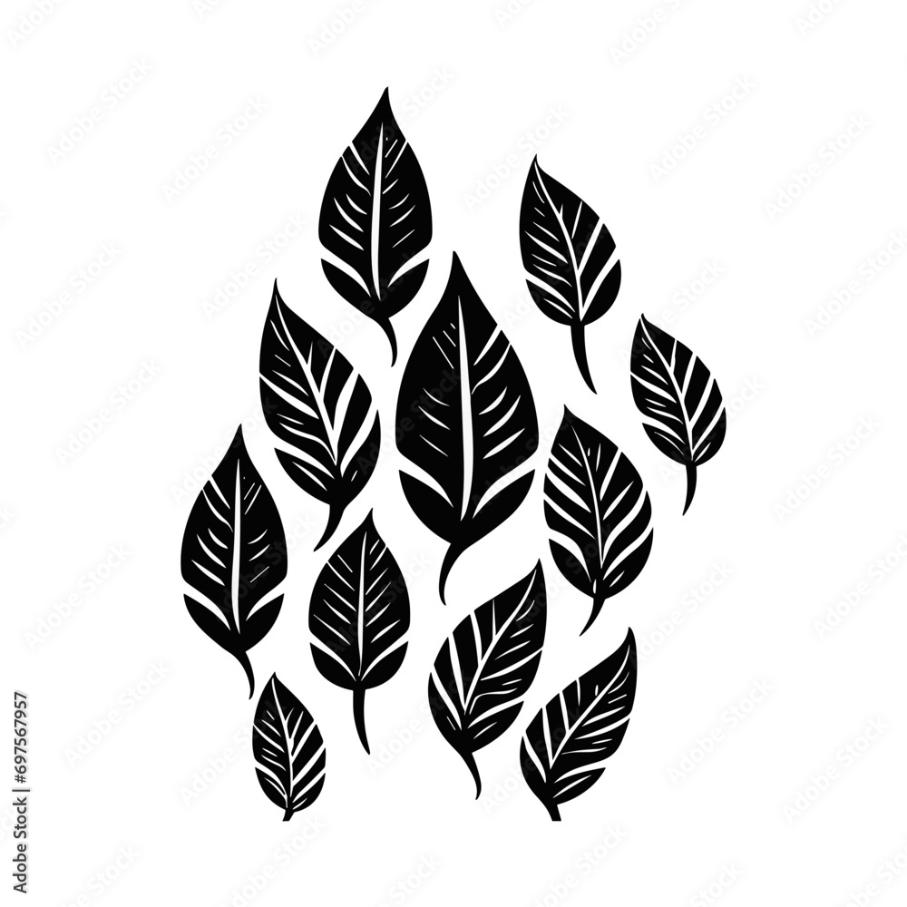 Minimalist abstract tribal leaf in vector. Minimalist abstract tribal leaf in vector.