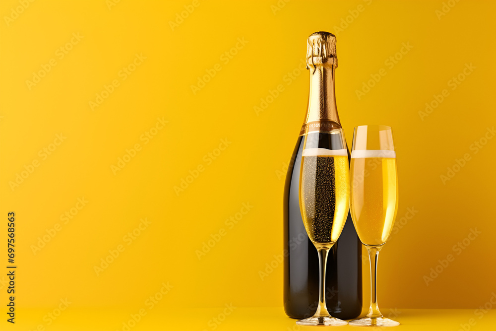 Champaña Elegante con Copas