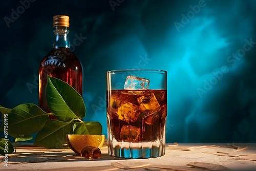 Whisky con Hielo y Hojas de Laurel photo